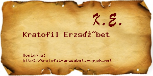 Kratofil Erzsébet névjegykártya