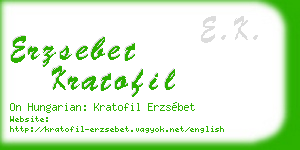 erzsebet kratofil business card