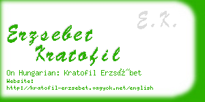 erzsebet kratofil business card